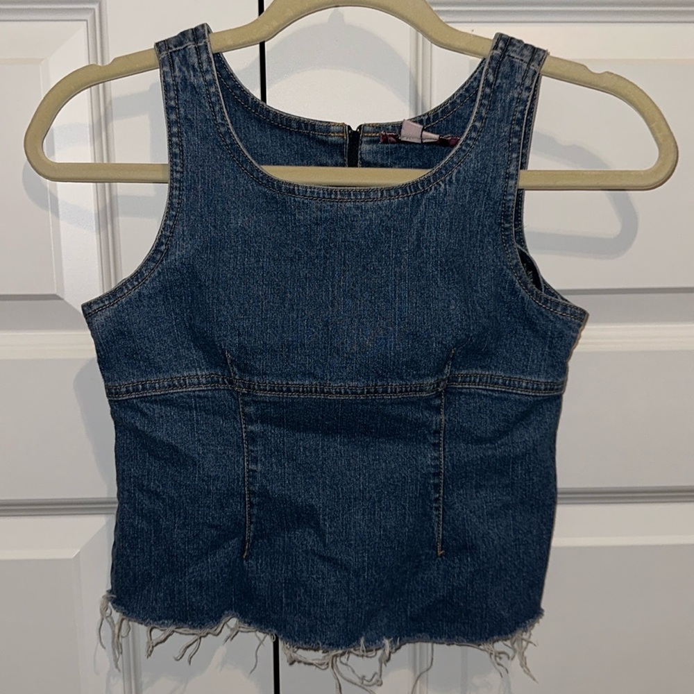 Distressed Denim Vest